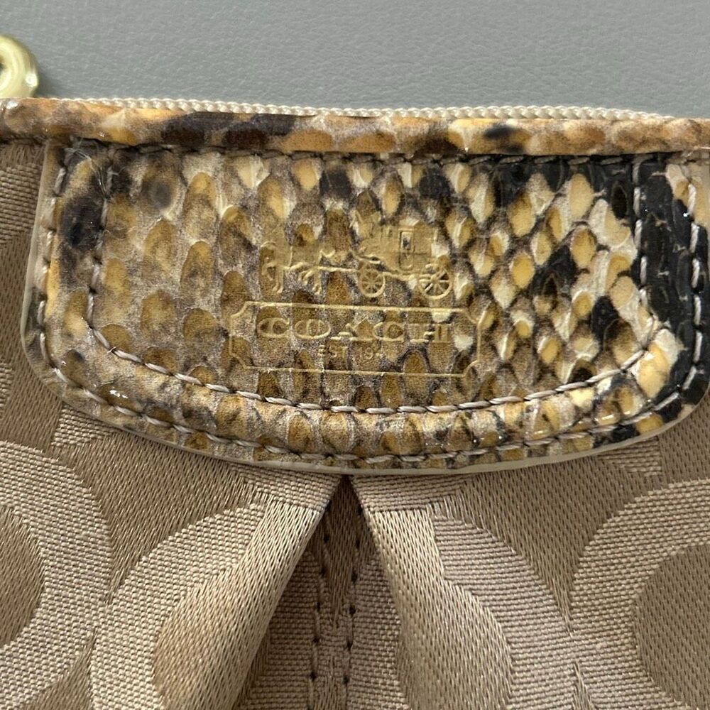 Coach Madison Op Art C Python Embossed Wristlet - image 2